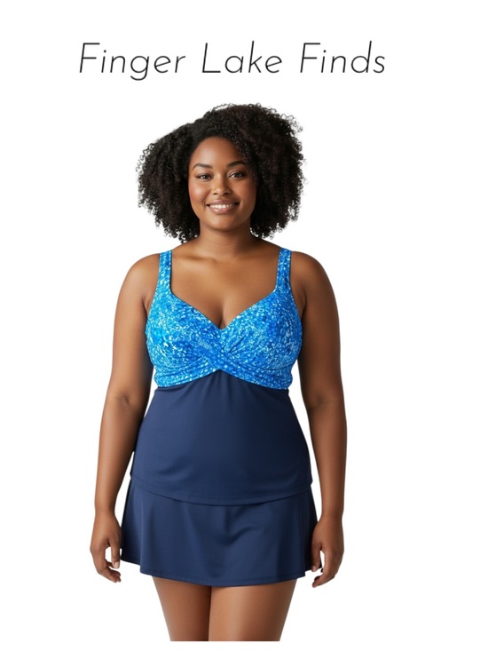 Swim365 Other - Swim365 Blue Criss Cross Tankini Top, 46DDD